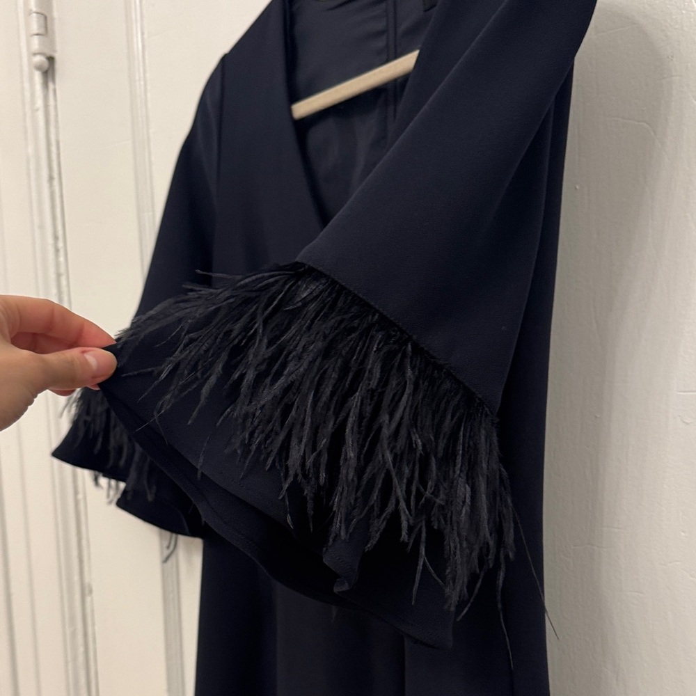 Aidan Mattox Navy Feather dress - Picture 5 of 15